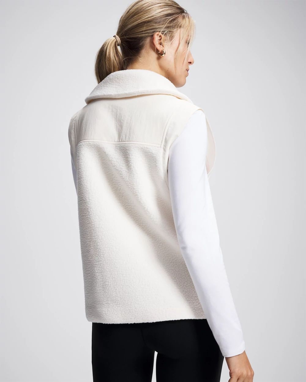 Sherpa Zip Up Vest | Soma